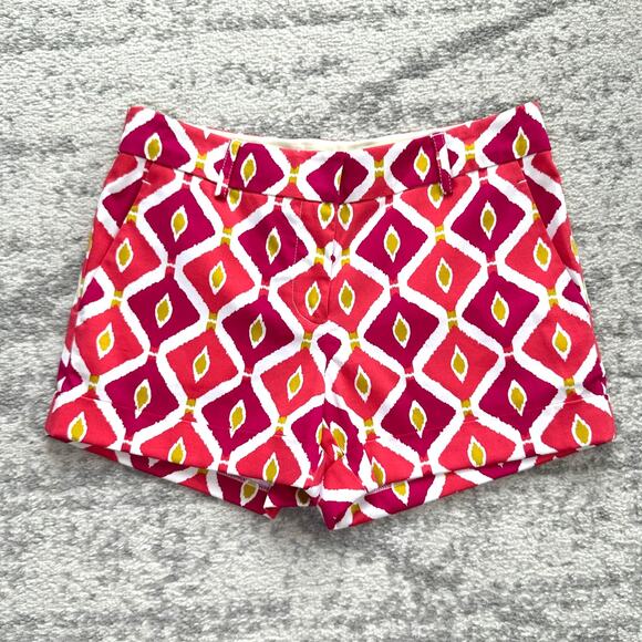 NWT Tory Burch Pink Diamond Print High Rise Flint Shorts Size 4 - Picture 8 of 8